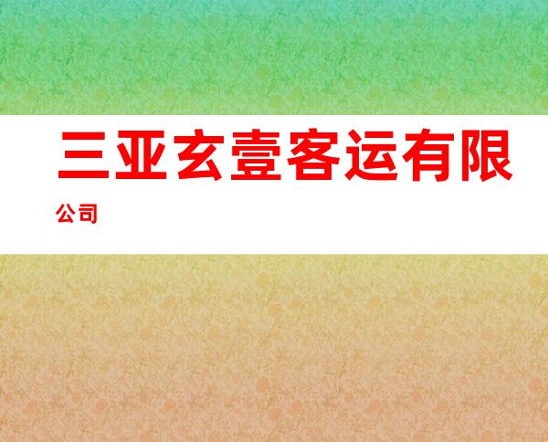三亚玄壹客运有限公司