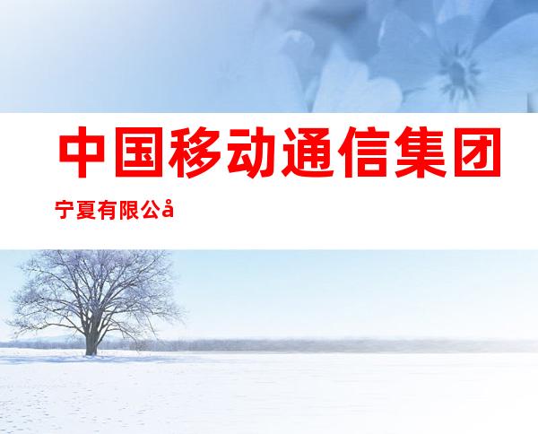 中国移动通信集团宁夏有限公司宁东分公司