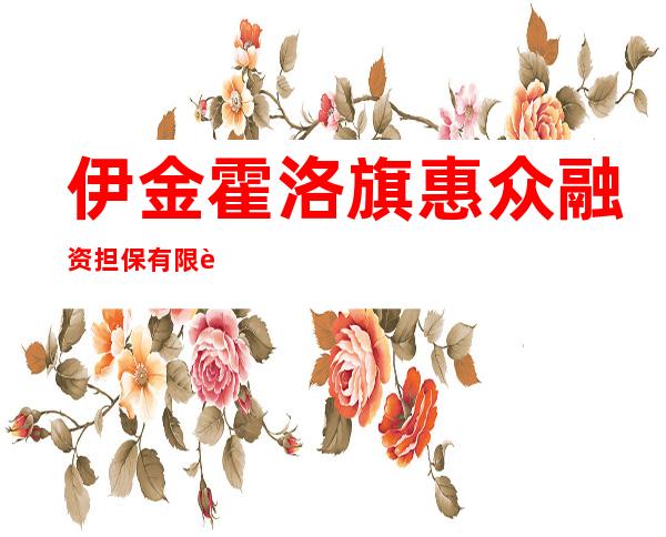 伊金霍洛旗惠众融资担保有限责任公司