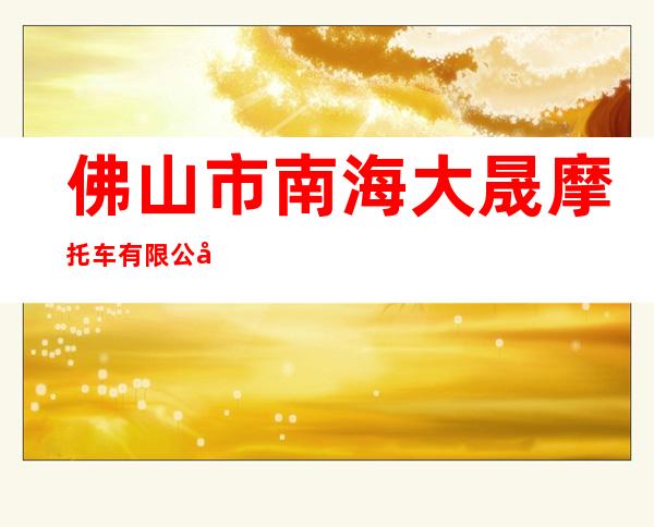 佛山市南海大晟摩托车有限公司
