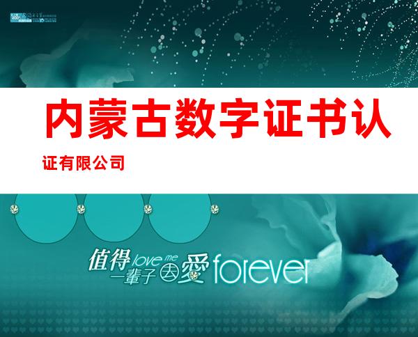 内蒙古数字证书认证有限公司