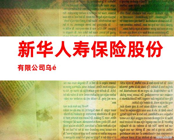 新华人寿保险股份有限公司乌鲁木齐中心支公司