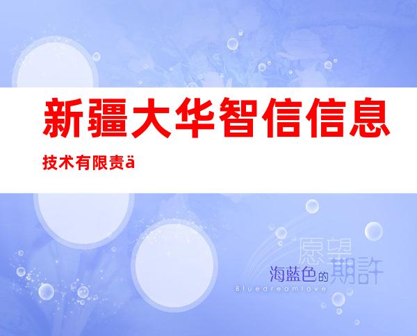 新疆大华智信信息技术有限责任公司