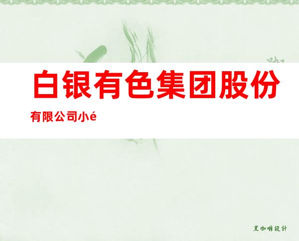 白银有色集团股份有限公司小铁山矿